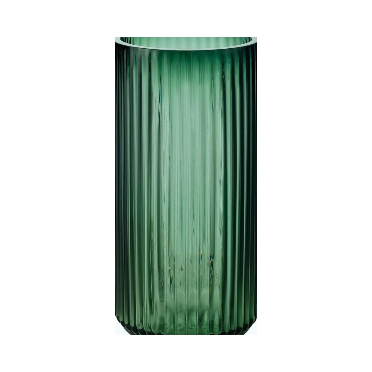 Jarrón de cristal acanalado